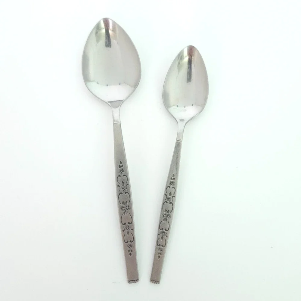 Vtg WM A‎ Rogers Oneida SPANADA Stainless Teaspoon tsp Tablespoon tbsp Set of 2